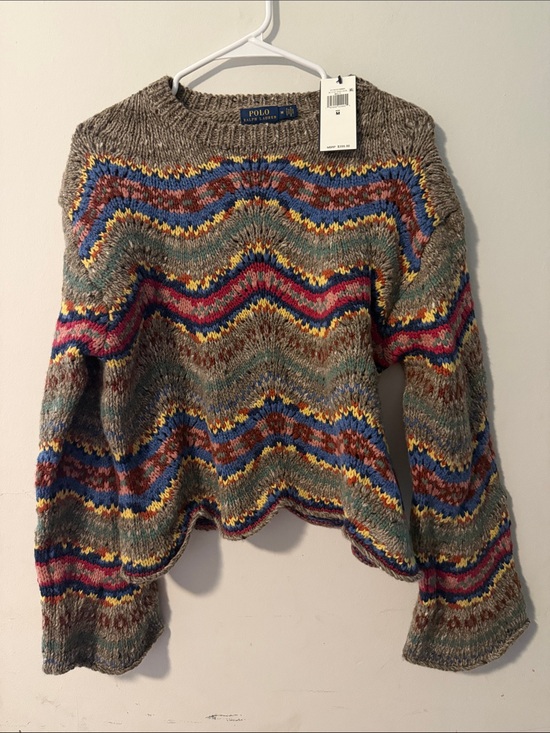 Polo Ralph Lauren Sweaters - Polo by Ralph Lauren Gray Chevron Multicolor Knit Sweater